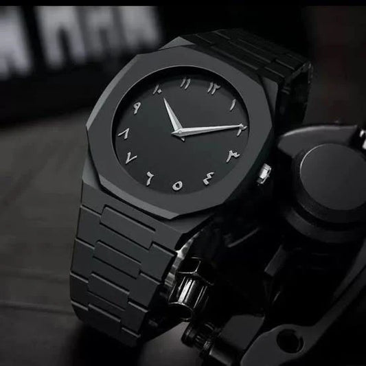 Premium Arabic Aura Black Dial Watch